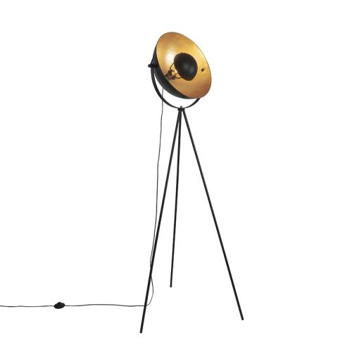 Stojaca lampa čierna so zlatom 42 cm nastaviteľný trojnohý stojan - Magnax
