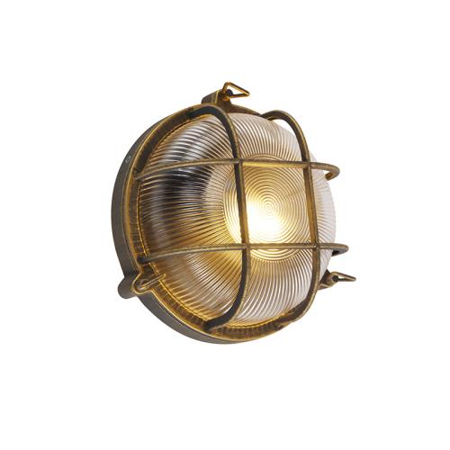 Nástenná a stropná lampa zlatá/mosadzná okrúhla IP44 - Noutica