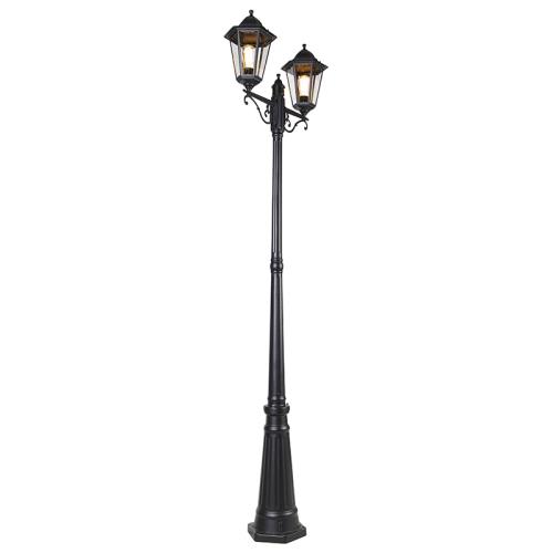 Čierna vonkajšia lampa 220 cm 2-svetlo IP44 - Havana