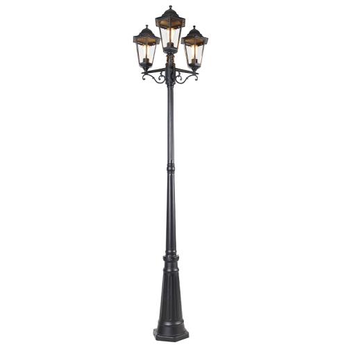 Vonkajšia lampa čierna 220 cm 3-svetlo IP44 - Havana