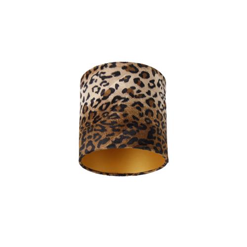 Zamatový tienidlo lampy leopardia potlač 20/20/20 zlatý interiér