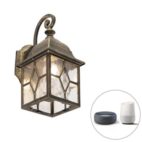 Inteligentná romantická vonkajšia nástenná lampa bronzová vrátane Wifi A60 - London