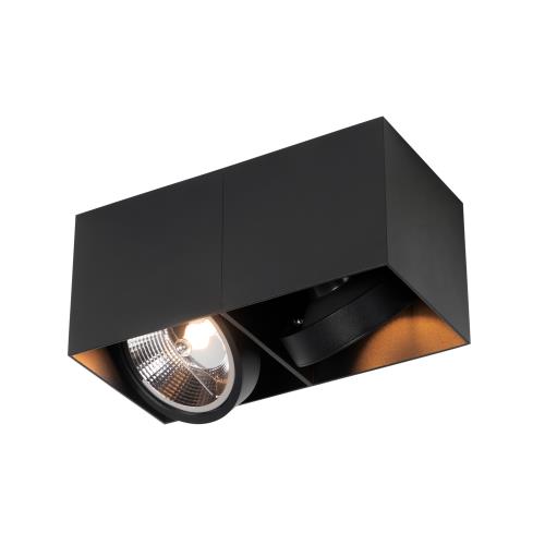 Inteligentný reflektor čierny obdĺžnikový 2-svetelný vrátane 2 Wifi GU10 111mm - Box