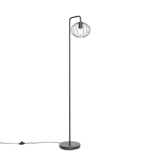 Priemyselná stojaca lampa čierna 23 cm - Margarita