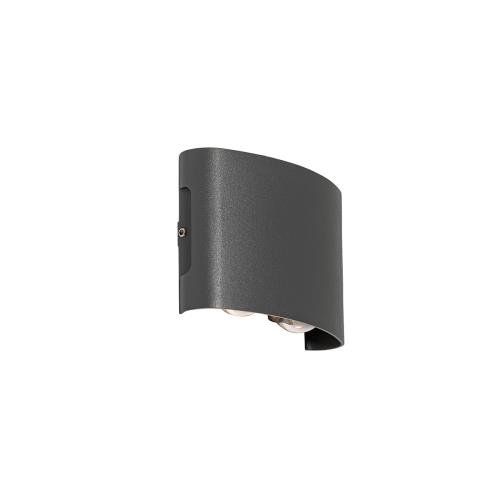 Vonkajšia nástenná lampa tmavosivá vrátane LED 4-svetlo IP54 - Silly