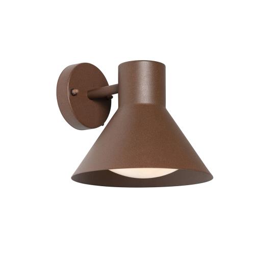 Priemyselná vonkajšia nástenná lampa hrdzavohnedá kužeľová IP44 - Natas