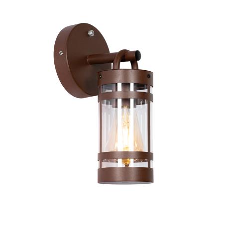 Vonkajšia nástenná lampa hrdzavohnedá IP44 so senzorom súmraku - Ruben