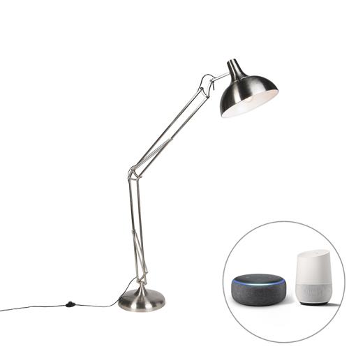 Inteligentná stojaca lampa oceľ vrátane Wifi A60 - Hobby