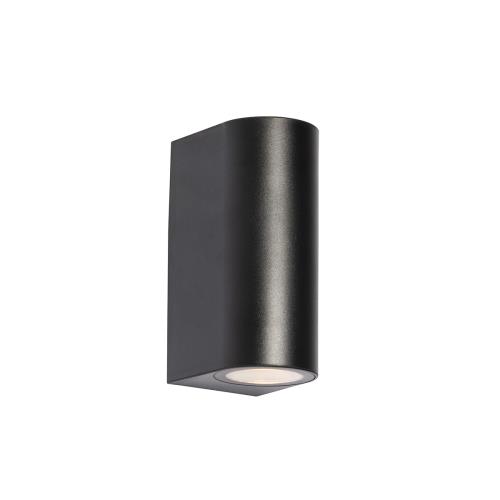 Moderná vonkajšia nástenná lampa čierna plastová oválna 2-svetlá - Baleno