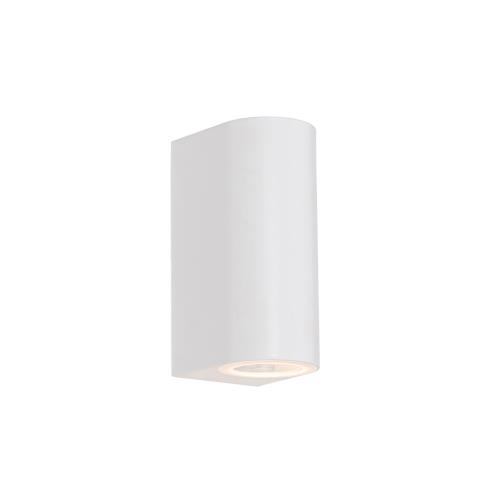 Moderná vonkajšia nástenná lampa biela plastová oválna 2-svetlá - Baleno