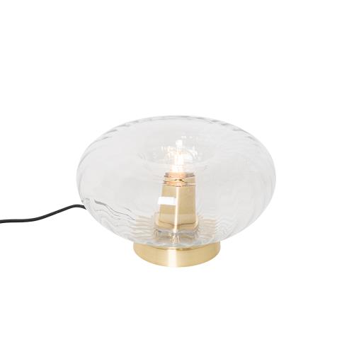 Stolná lampa v štýle Art Deco zlatá so sklom - Ayesha