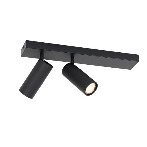 Inteligentný stropný reflektor čierny 2-svetelný nastaviteľný vrátane 2 Wifi GU10 50mm - Renna
