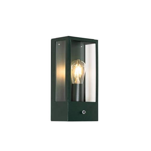 Vonkajšia nástenná lampa tmavozelená so senzorom súmraku IP44 - Rotterdam
