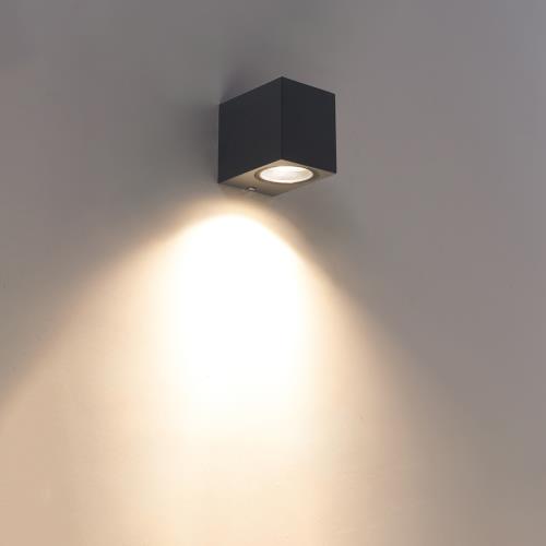Moderná nástenná lampa tmavosivá IP44 - Baleno