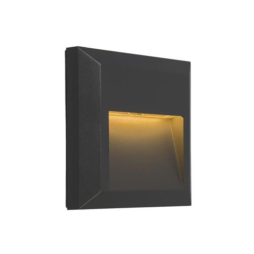 Moderná nástenná lampa tmavosivá štvorcová vrátane LED - Gem