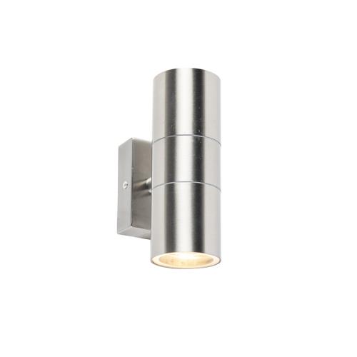 Vonkajšia nástenná lampa oceľová 2-svetlá IP44 - Duo