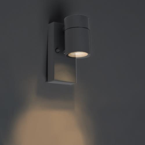 Vonkajšia nástenná lampa antracit IP44 so senzorom súmraku - Solo