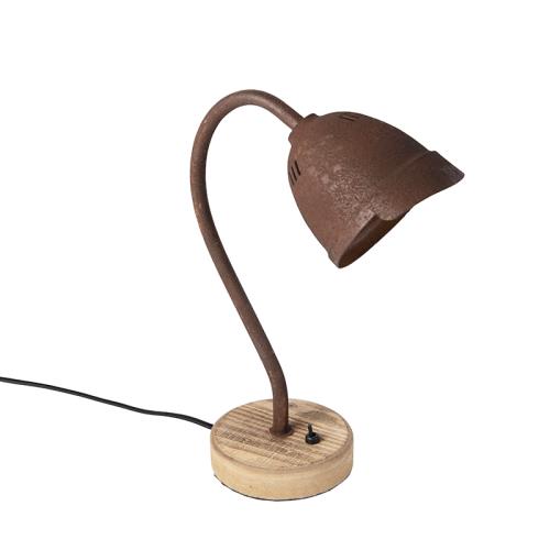 Rustikálna stolná lampa hrdzavohnedá - Rax
