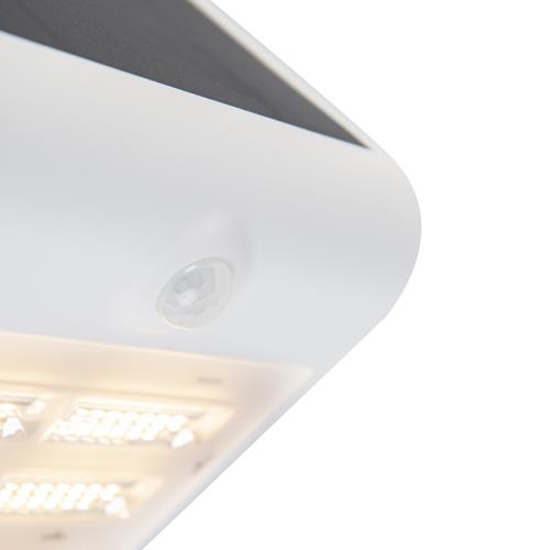 Vonkajšia nástenná lampa biela 21,5 cm so stmievaním a senzorom na solárny pohon - Daya