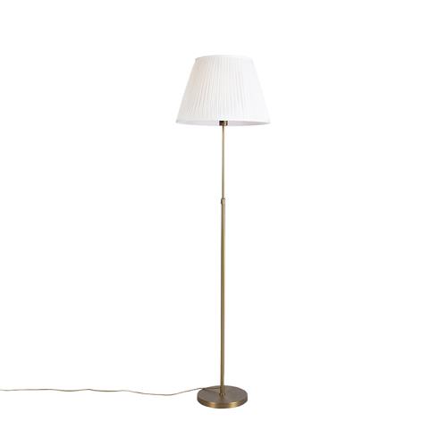 Stojacia lampa bronzová so skladaným tienidlom krémovým 45 cm nastaviteľná - Parte
