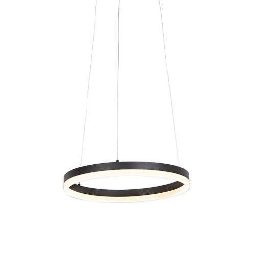 Dizajnové závesné svietidlo čierne 40 cm vrátane LED 3-stupňové stmievateľné - Anello