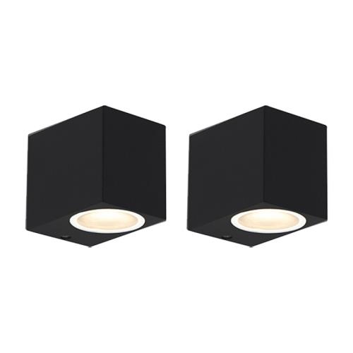 Sada 2 moderných nástenných svietidiel čiernych IP44 - Baleno